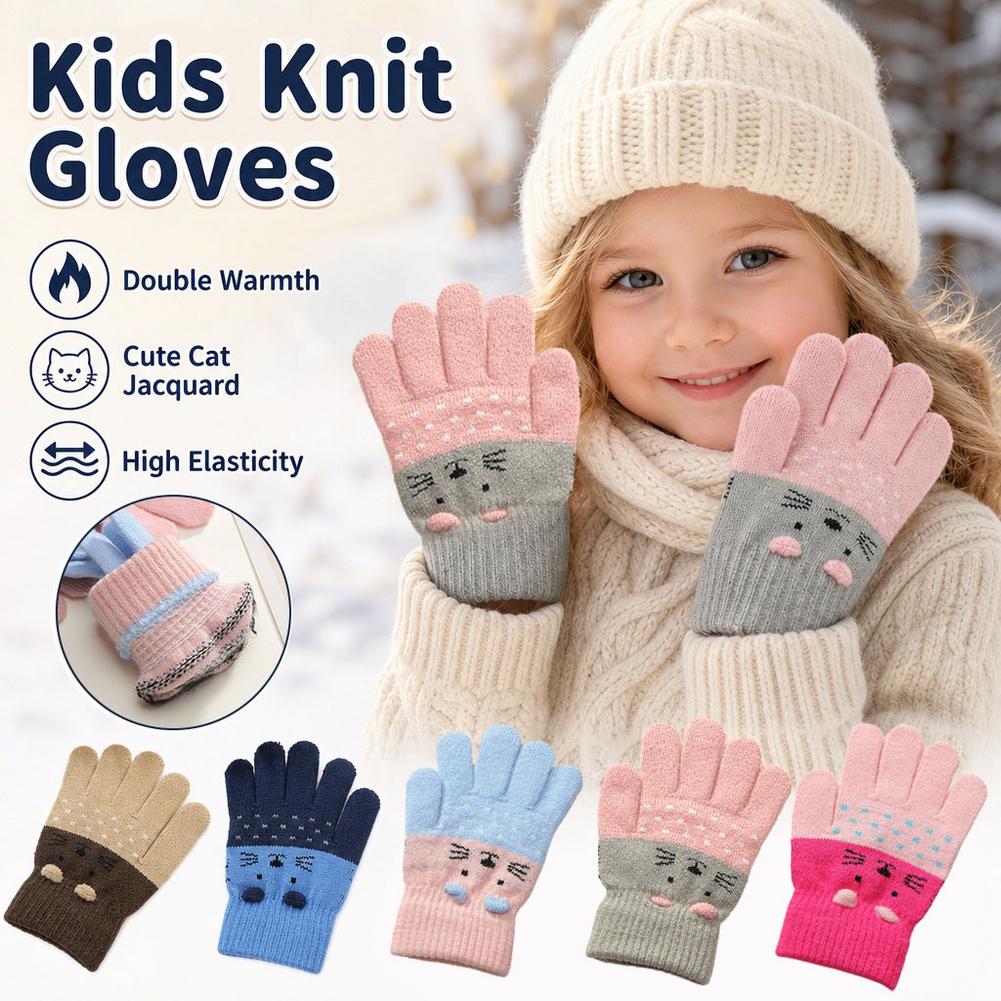 Wool Glove Lined - Sarung Tangan Rajut Anak-anak, Lapisan Bulu