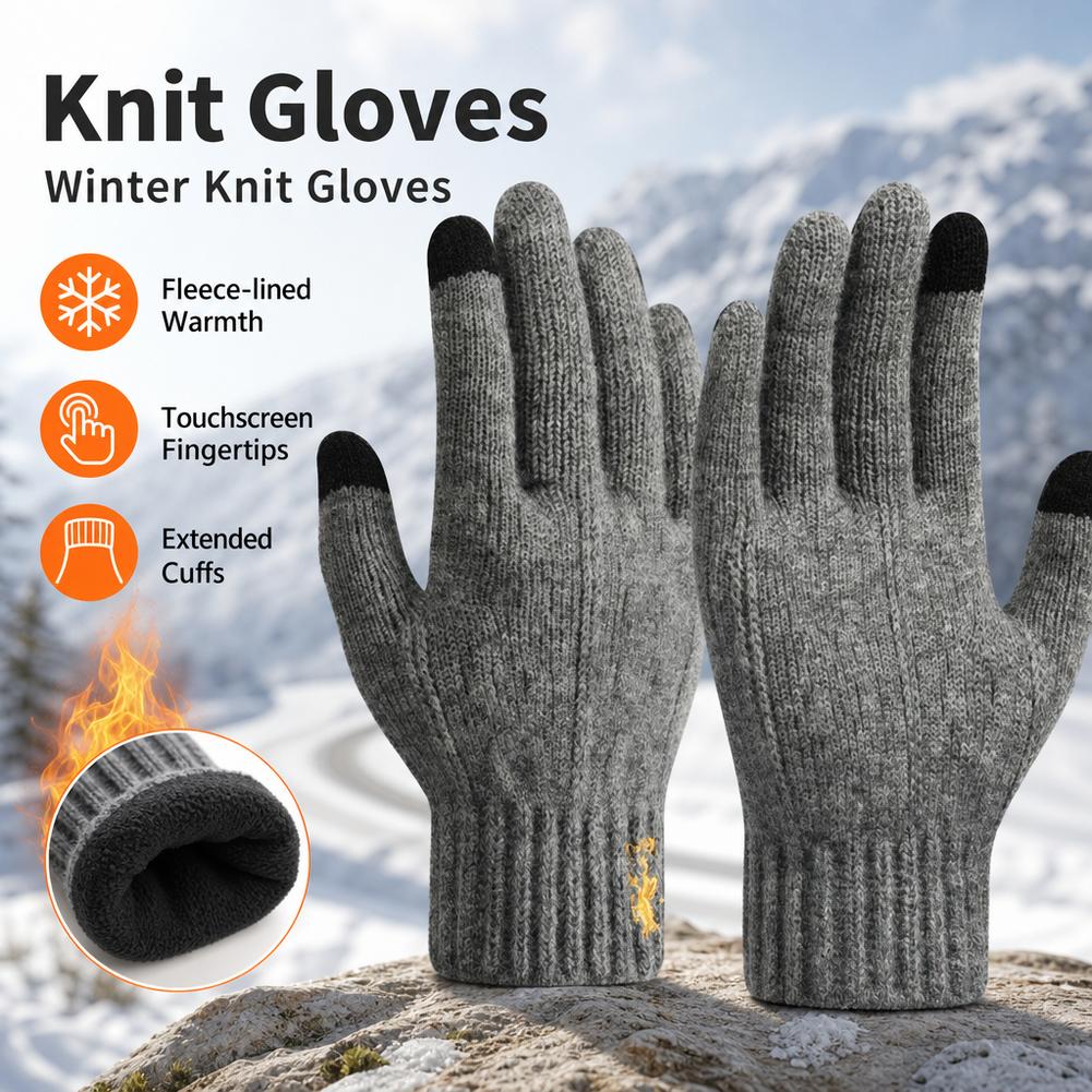 Wool Glove Lined - Sarung Tangan Rajut Wol Termal Pria